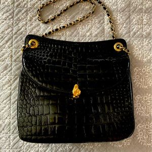 Lady’s Vintage Black Patent Leather Purse